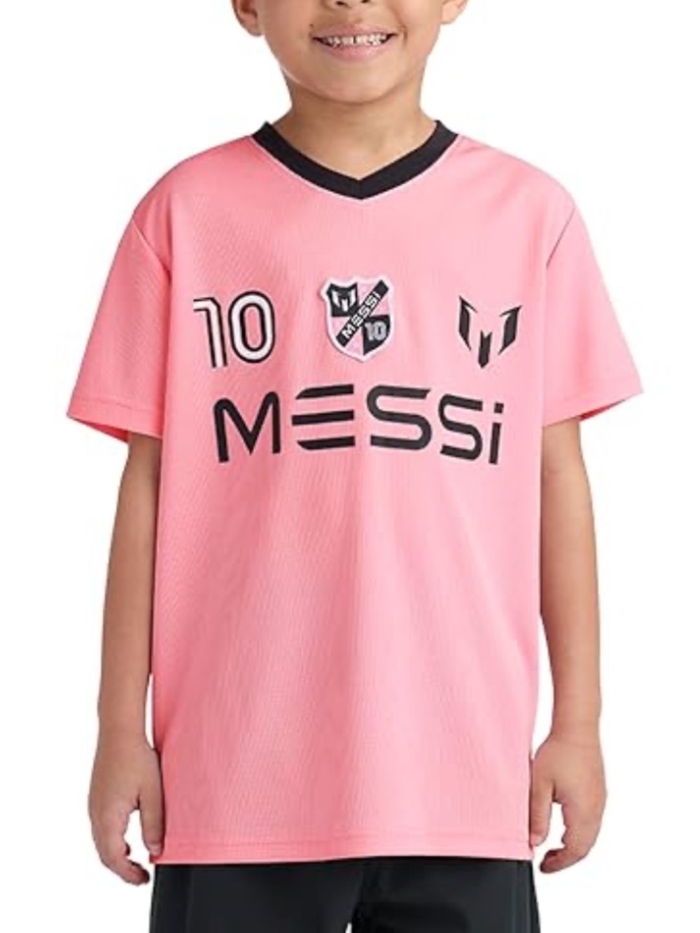 MESSi Kids' Pink Short-Sleeve Soccer Jersey